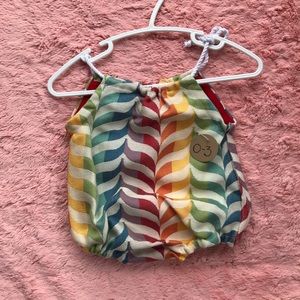 Rainbow Handmade Woven Wrap Scrap Bubble Romper - Size 0-3 Months *NEW*